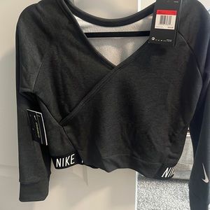 Nike Dri Fit Crop Sweatshirt Charcoal Size Large